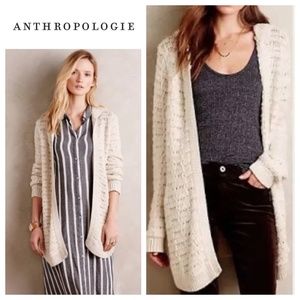 Anthropologie Sleeping On Snow Oarsin Long Cardigan Sweater Large Ivory Hooded